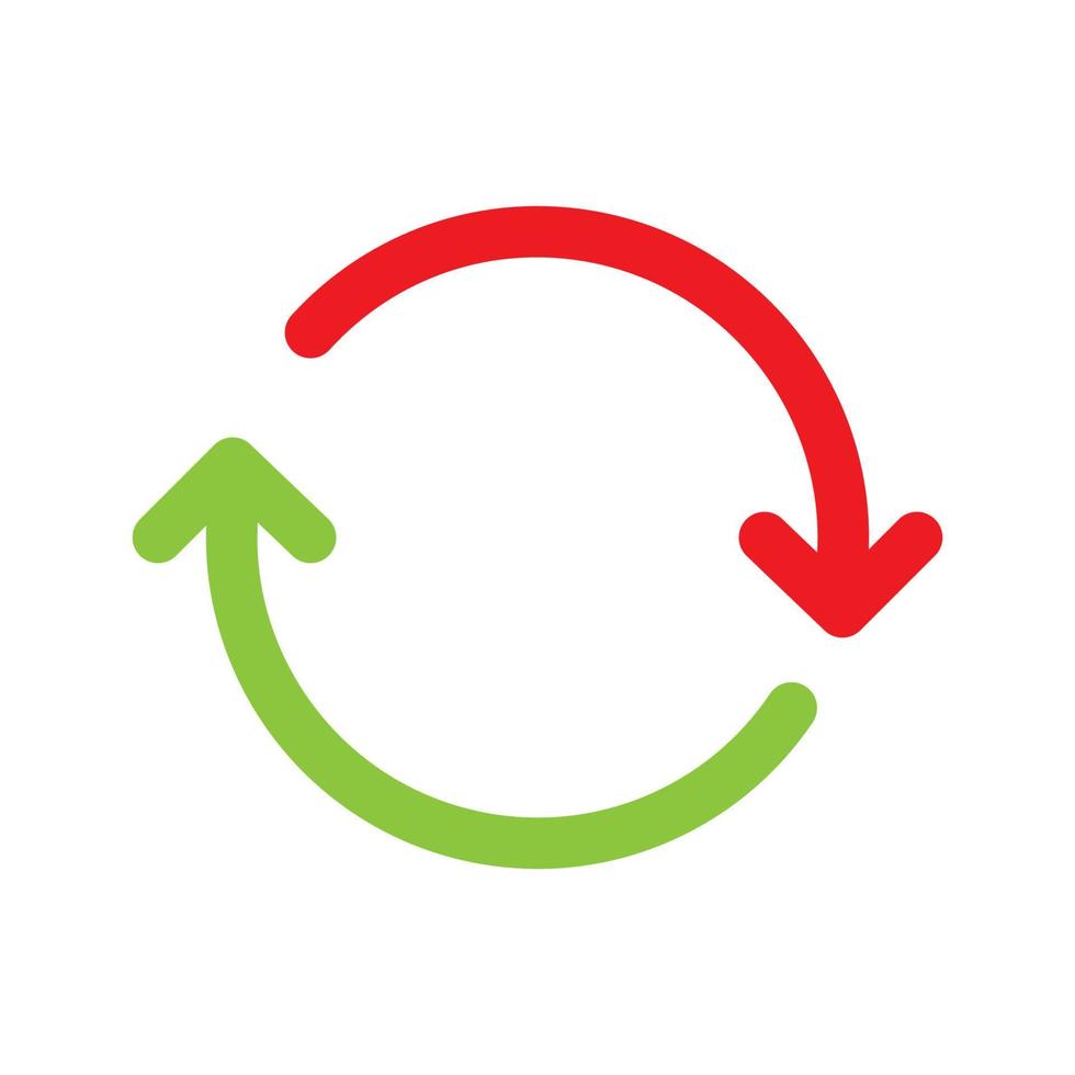 synchroniseren pijl icoon lijn geïsoleerd Aan wit achtergrond. zwart vlak dun icoon Aan modern schets stijl. lineair symbool en bewerkbare hartinfarct. gemakkelijk en pixel perfect beroerte vector illustratie