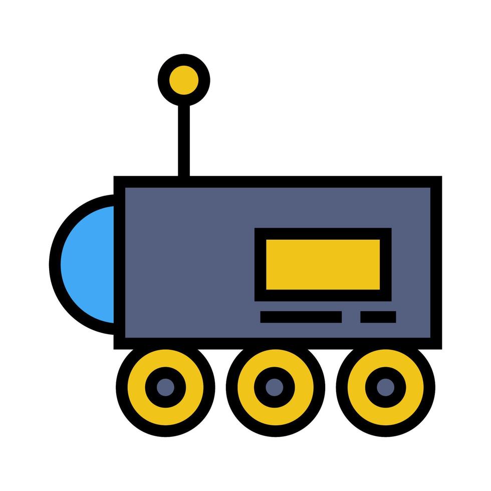 maan rover icoon lijn geïsoleerd Aan wit achtergrond. zwart vlak dun icoon Aan modern schets stijl. lineair symbool en bewerkbare hartinfarct. gemakkelijk en pixel perfect beroerte vector illustratie