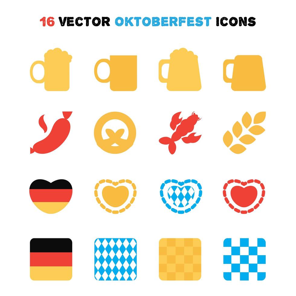 oktoberfest pictogrammen instellen vector