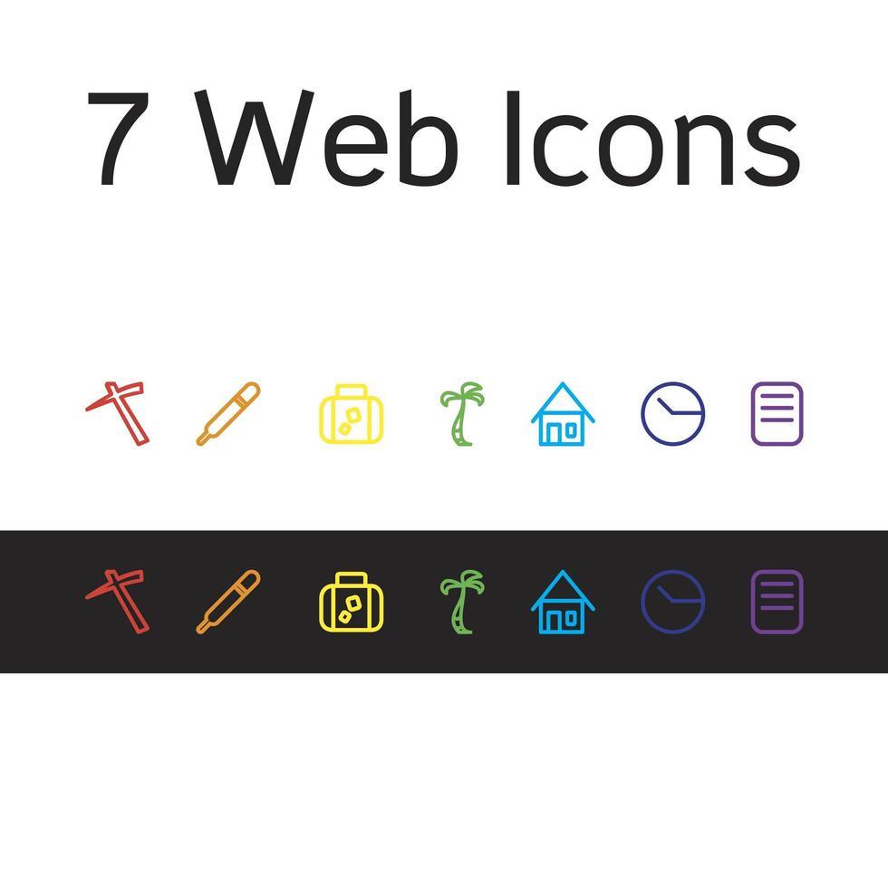 vector set van leven iconen van werk, ziekenhuis, zakenreis, vakantie