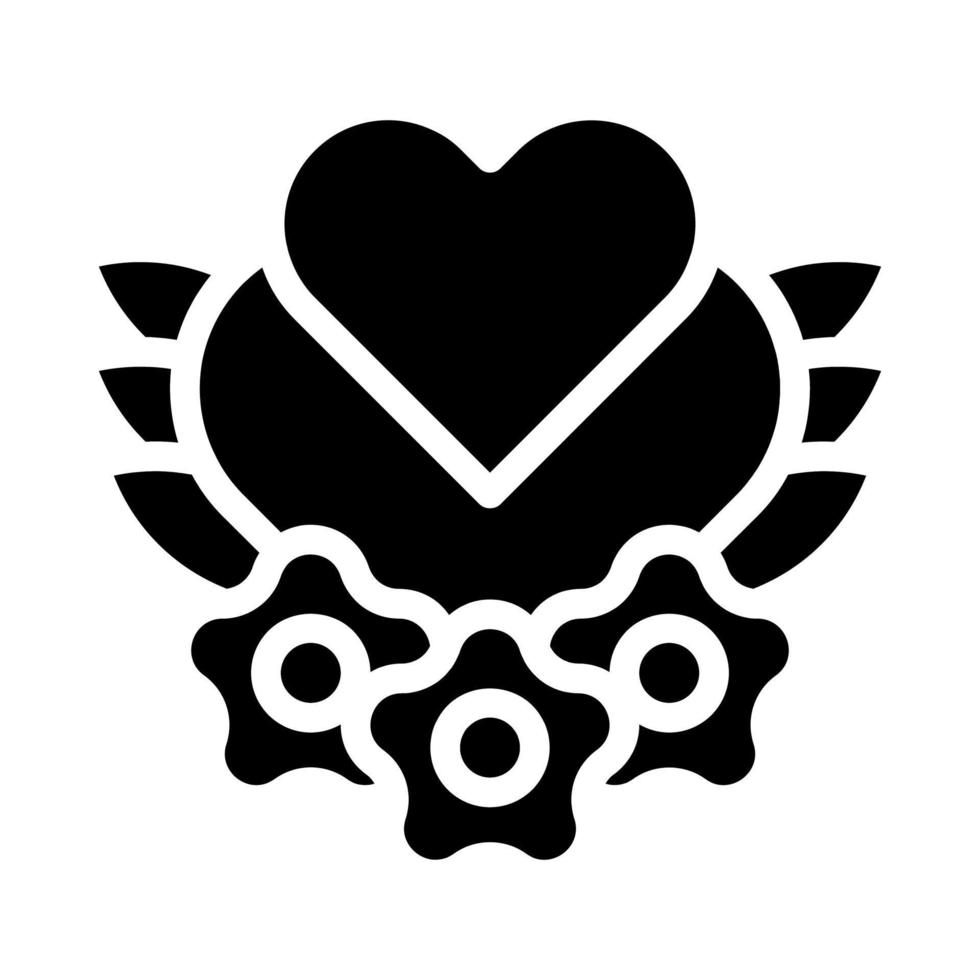 hart icoon solide stijl Valentijn illustratie vector element en symbool perfect.
