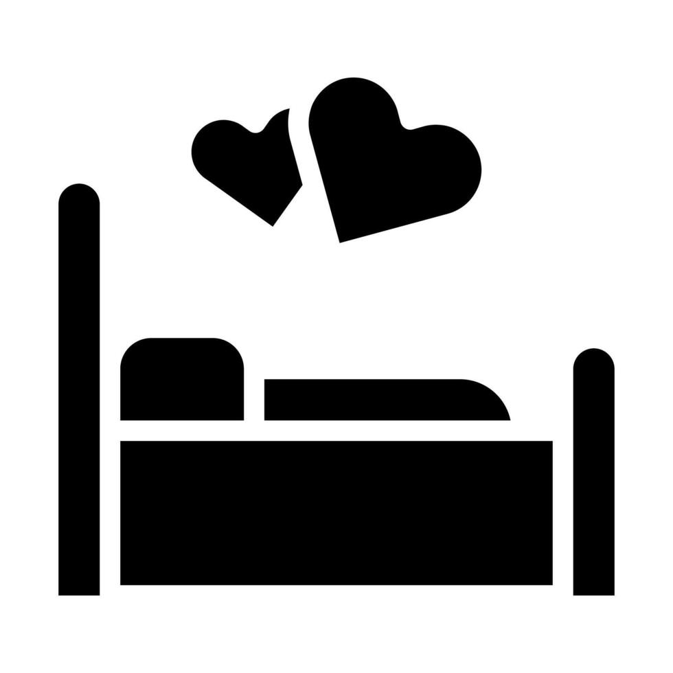 bed icoon solide stijl Valentijn illustratie vector element en symbool perfect.