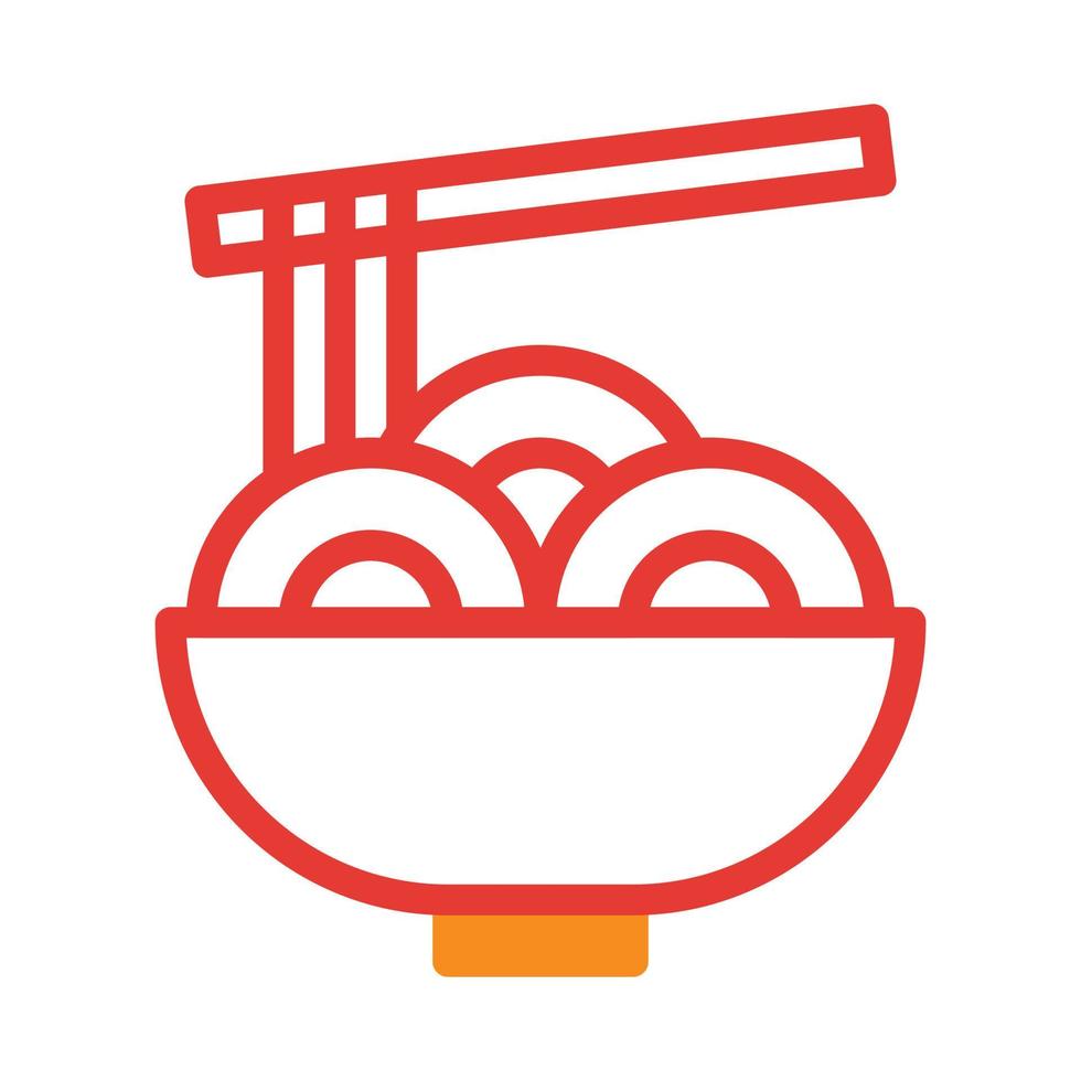 noodle icoon duotoon rood stijl Chinese nieuw jaar illustratie vector perfect.