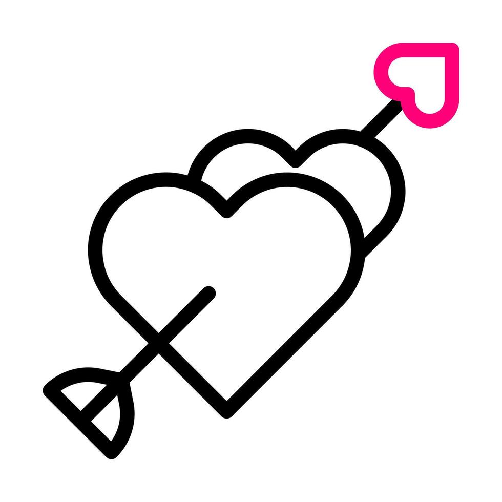 pijl icoon duokleur roze stijl Valentijn illustratie vector element en symbool perfect.