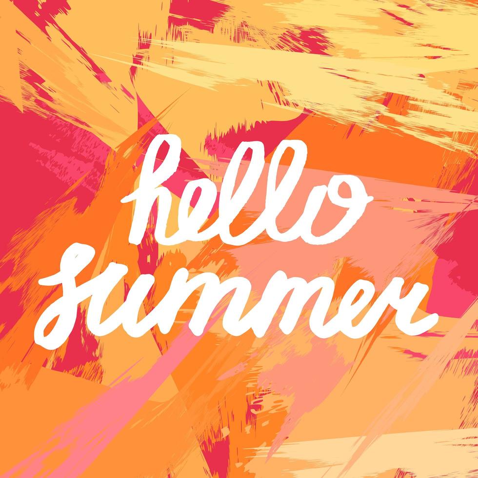 hallo zomer belettering vector