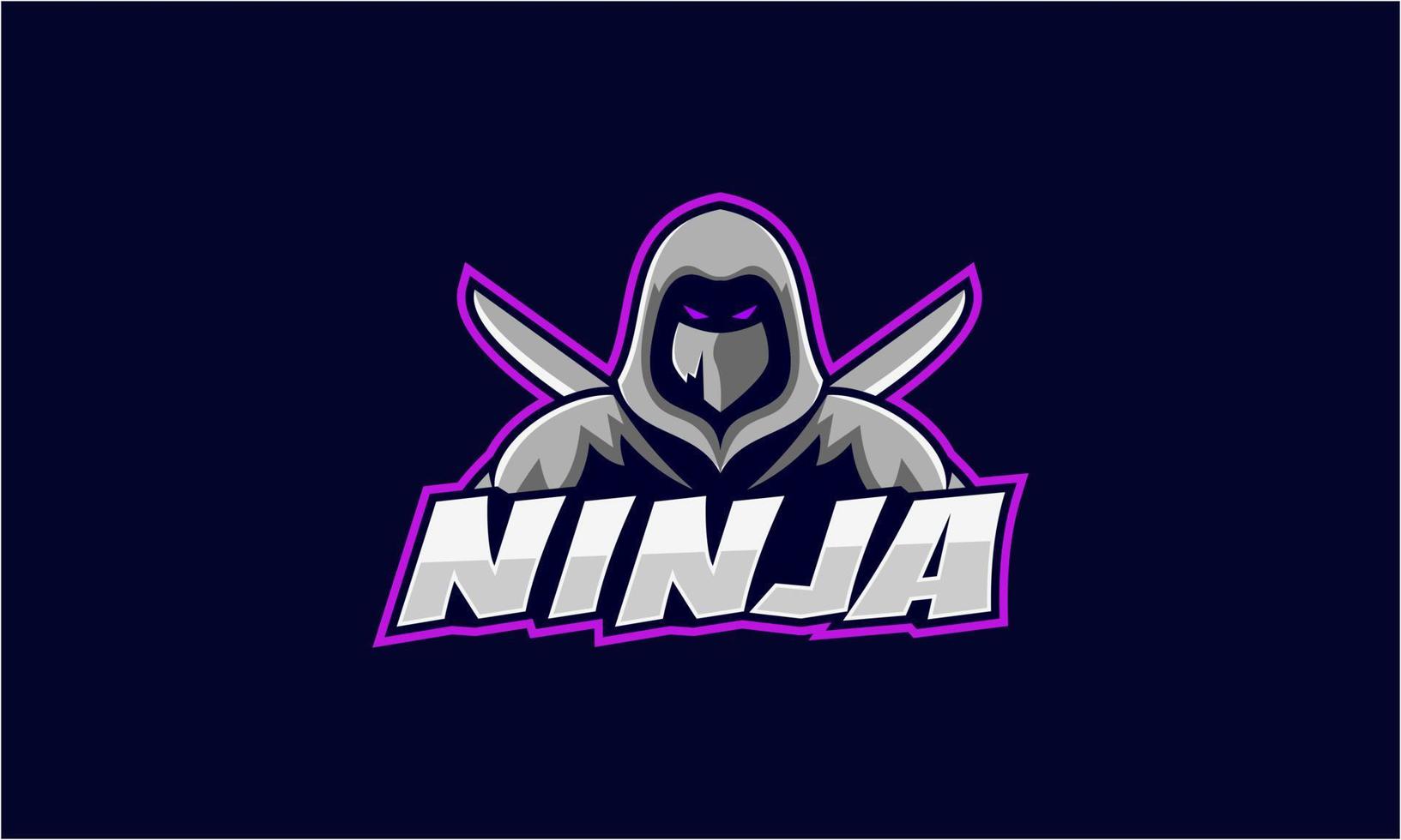 e-sport Ninja mascotte karakter logo vector