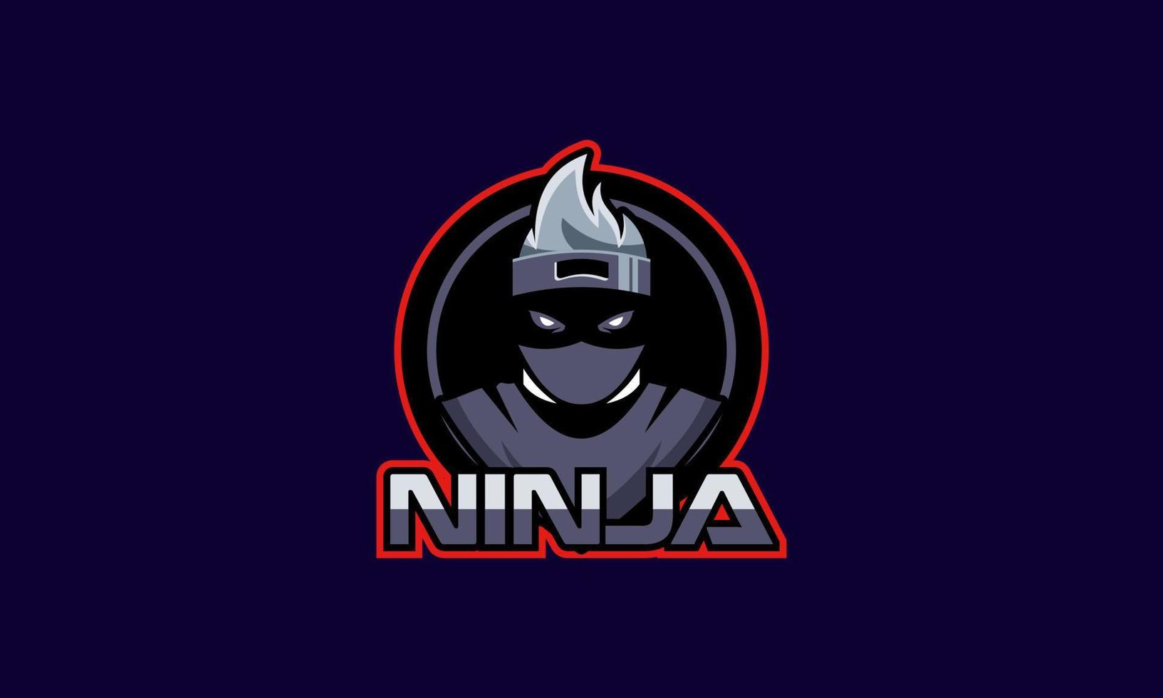 e-sport Ninja mascotte karakter logo vector