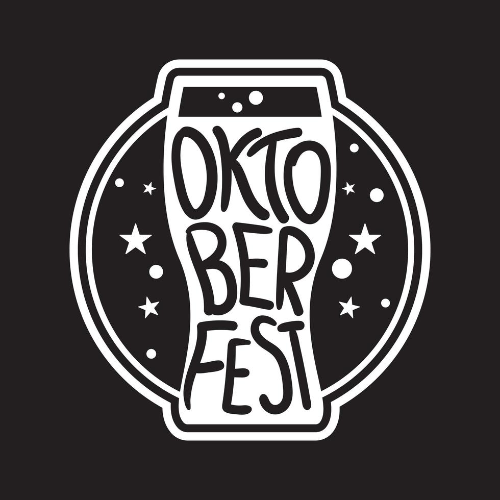 oktoberfest belettering badge vector