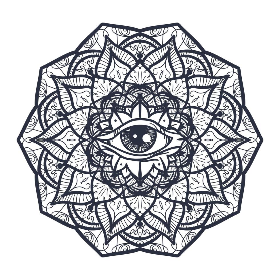 alle wakend oog in mandala vector