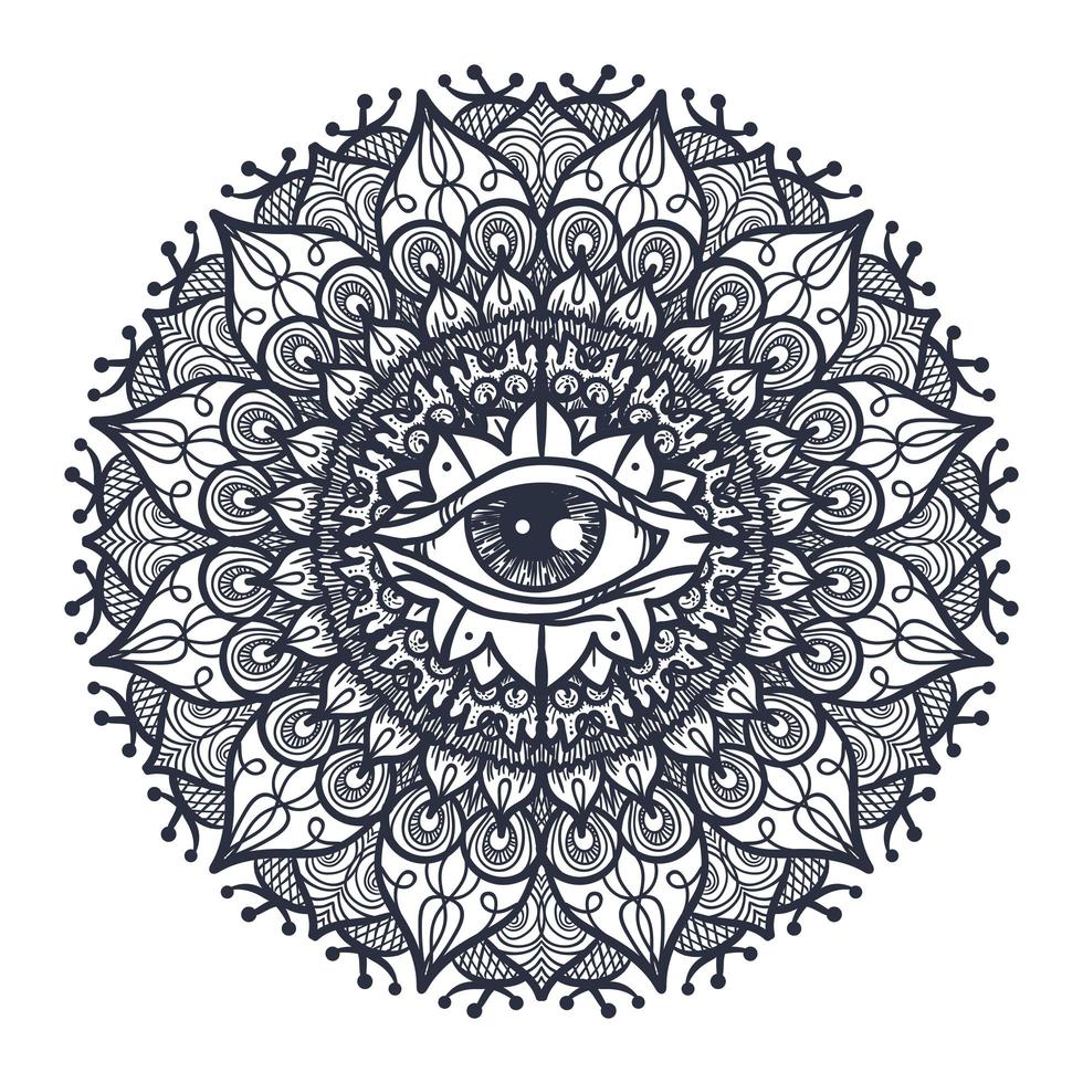 alle wakend oog in mandala vector