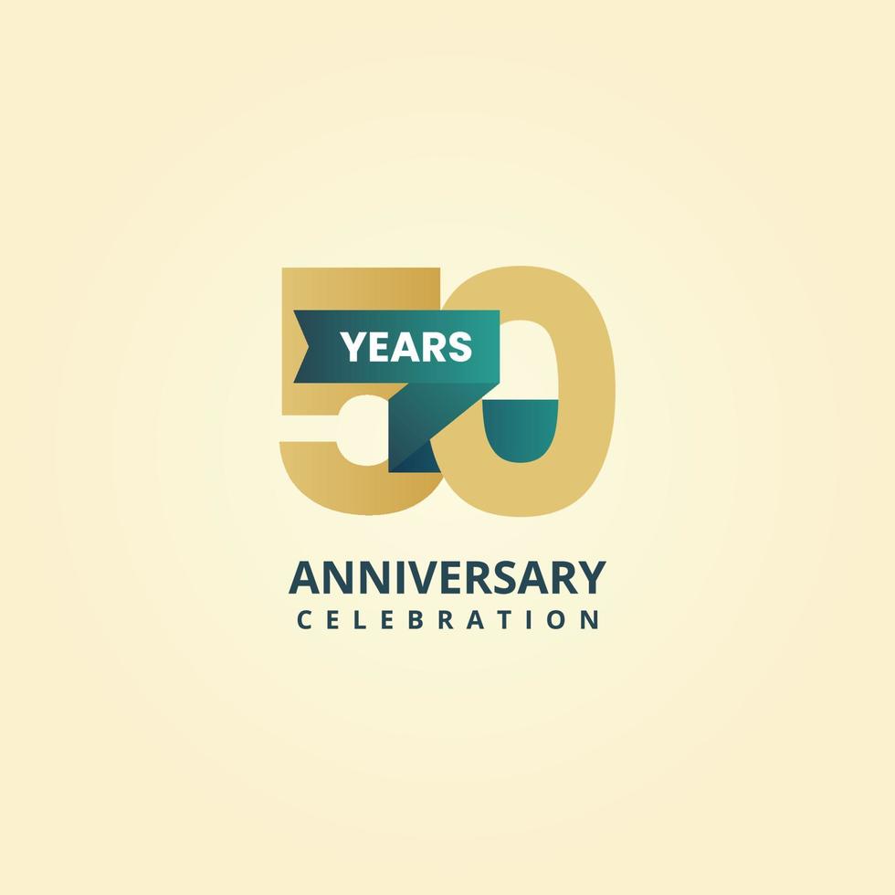 50 jaren verjaardag logo sjabloon ontwerp vector
