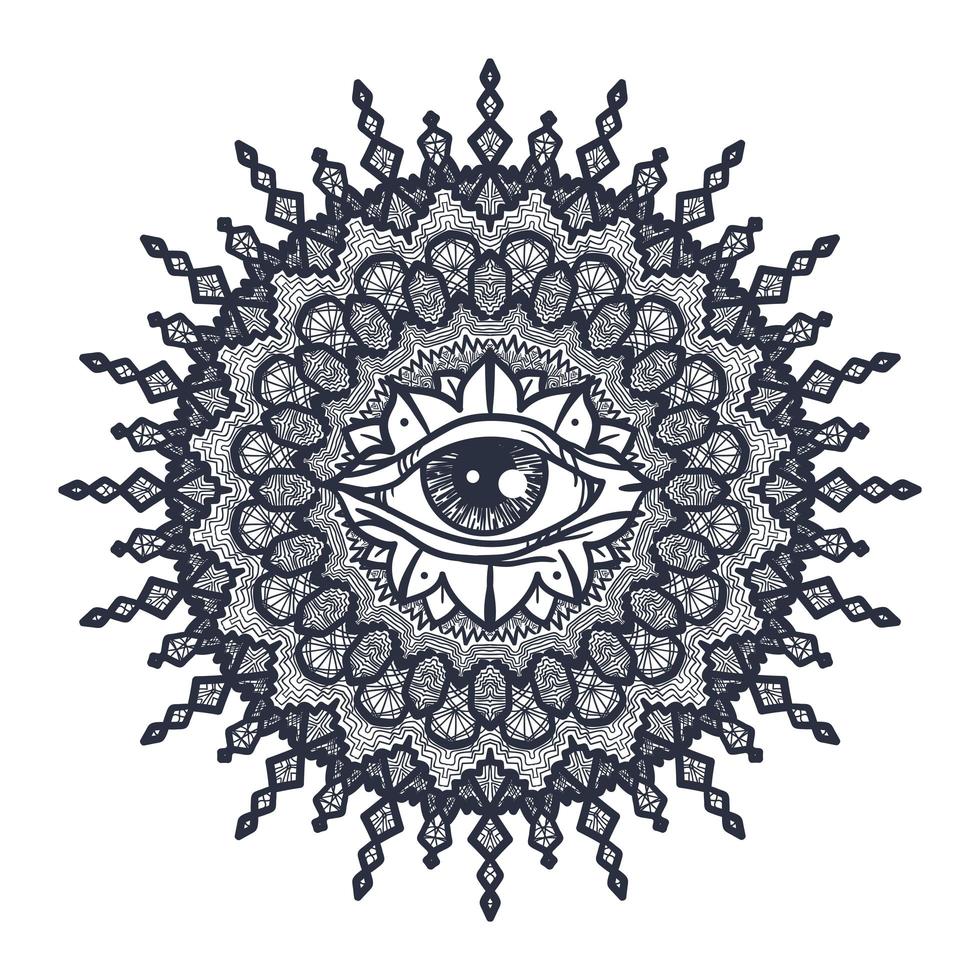 alle wakend oog in mandala vector