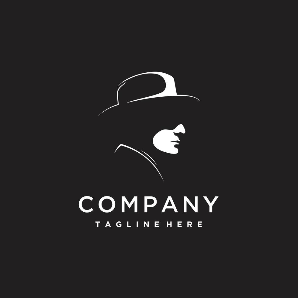 cowboy de Mens van detective logo ontwerp icoon vector