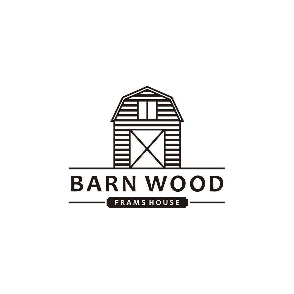 hout schuur boerderij minimalistische wijnoogst retro logo ontwerp lijn kunst inspiratie vector