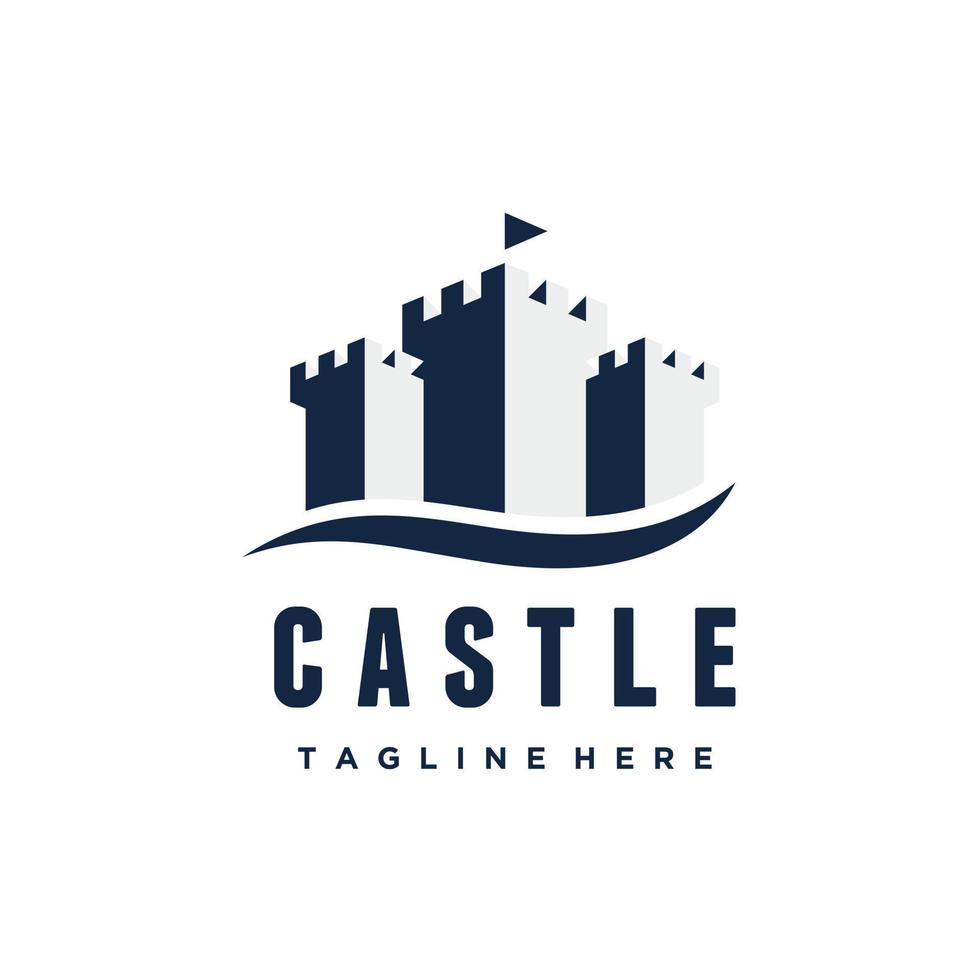 kasteel toren silhouet logo ontwerp symbool icoon vector inspiratie