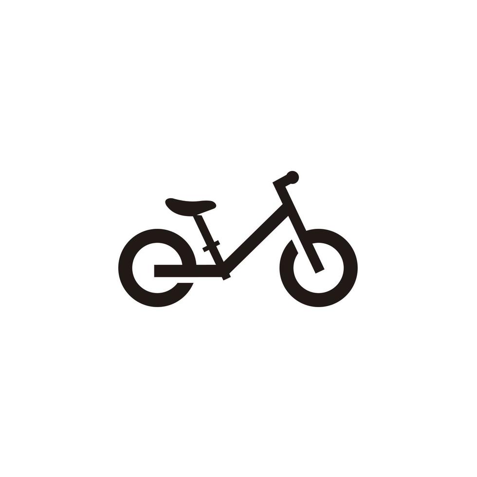 Duwen fiets fiets, kind balans fiets logo ontwerp vector icoon