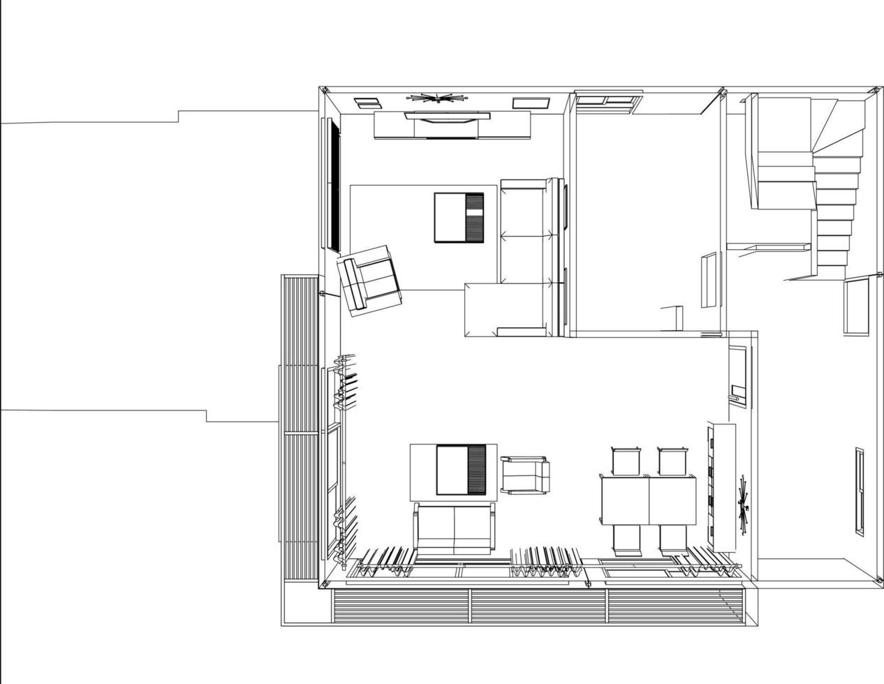 3d illustratie van woon- project vector