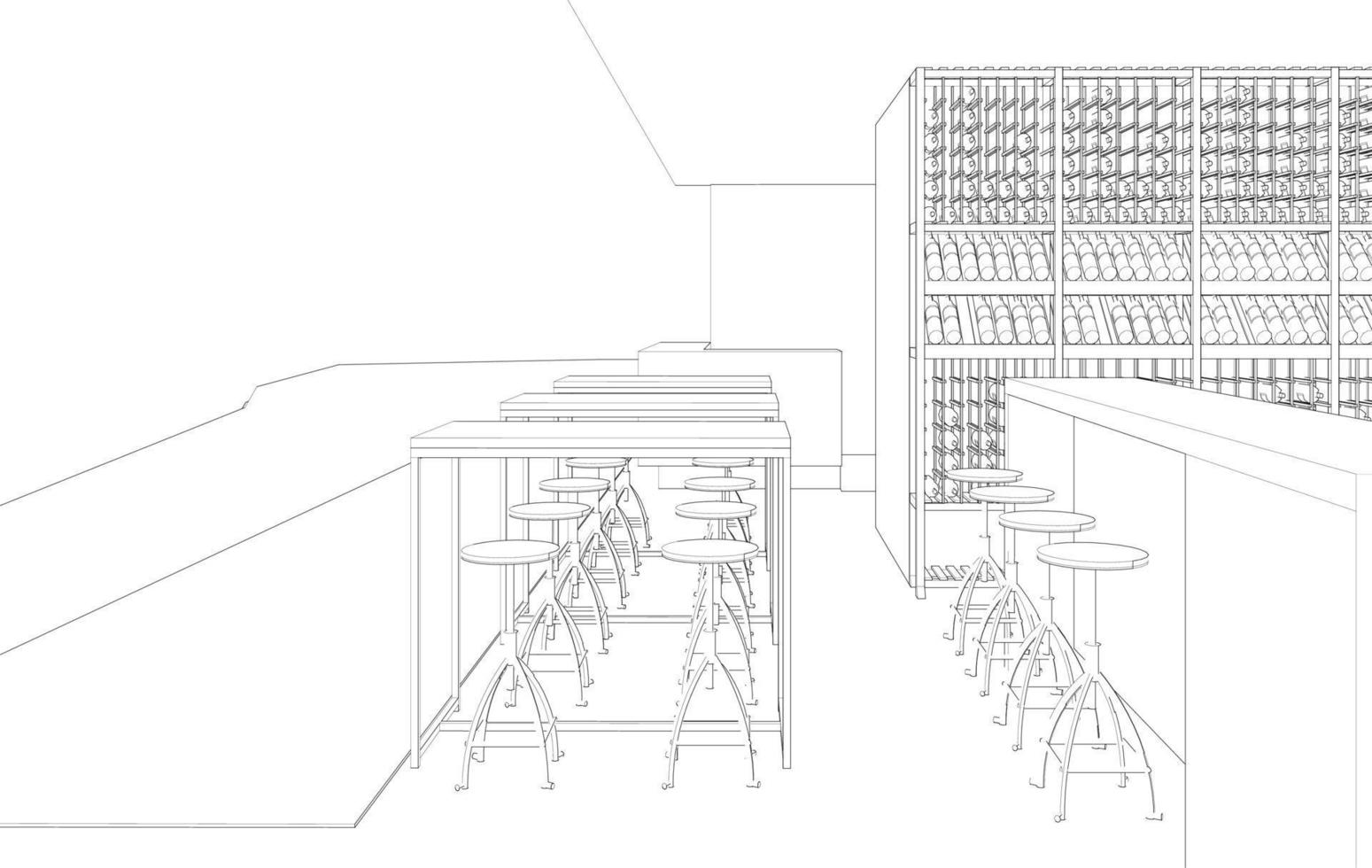 3d illustratie van koffie winkel vector