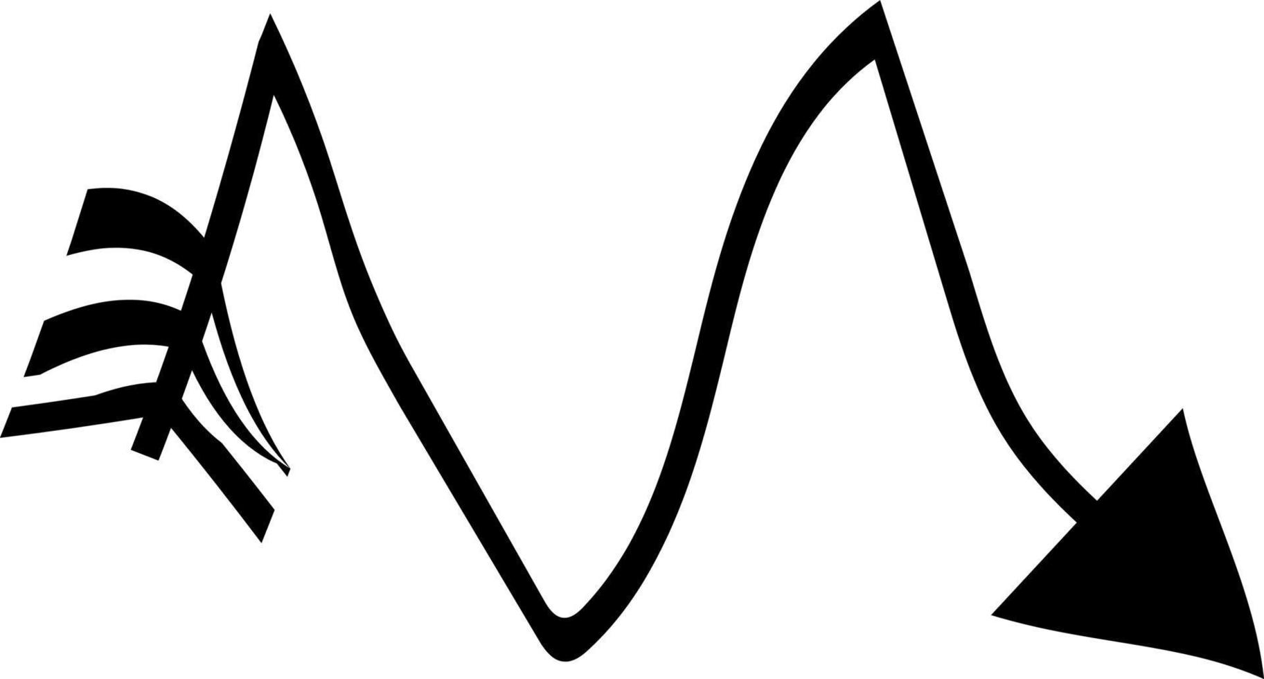 de pijl is gebogen. vector