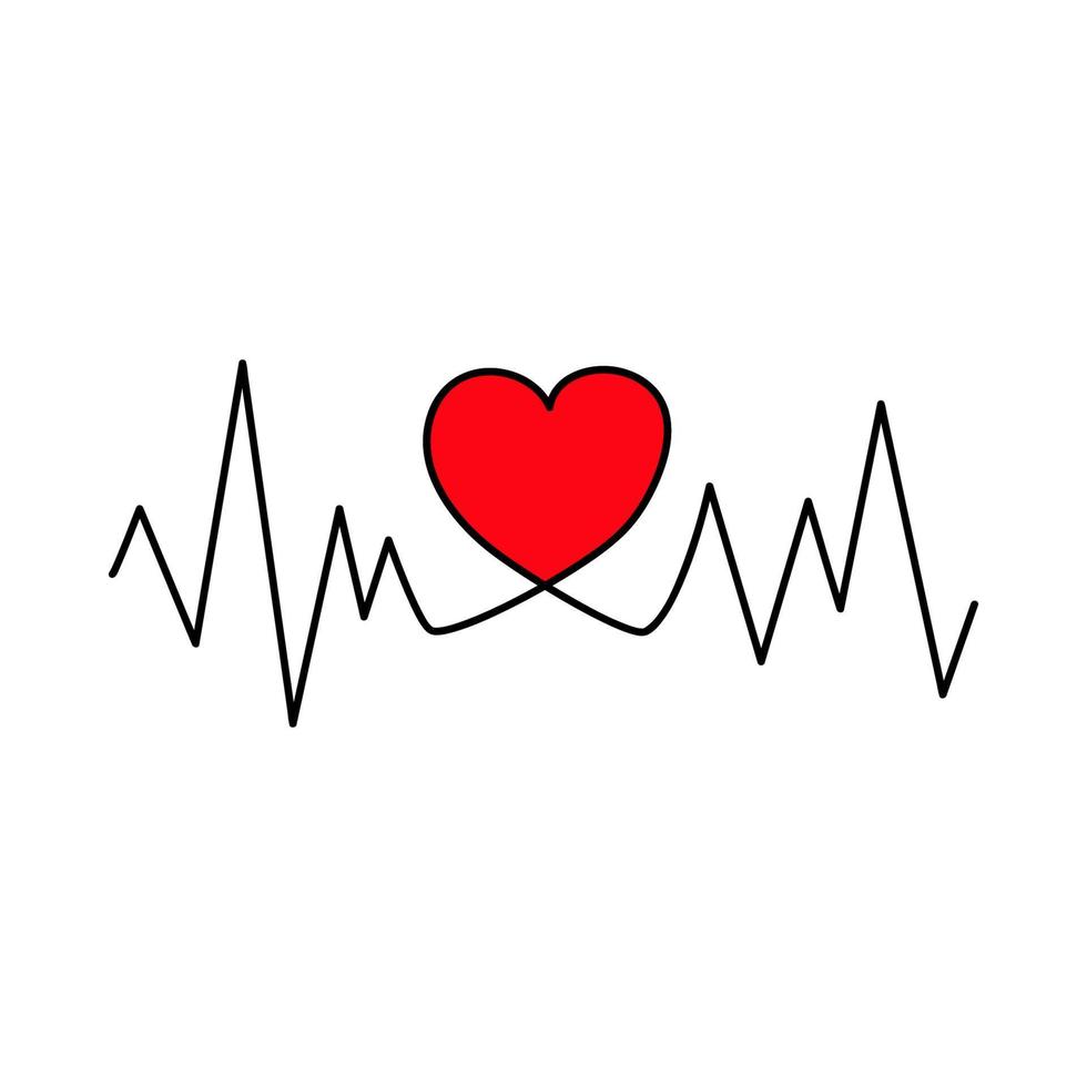 kardiogram met hart. vector