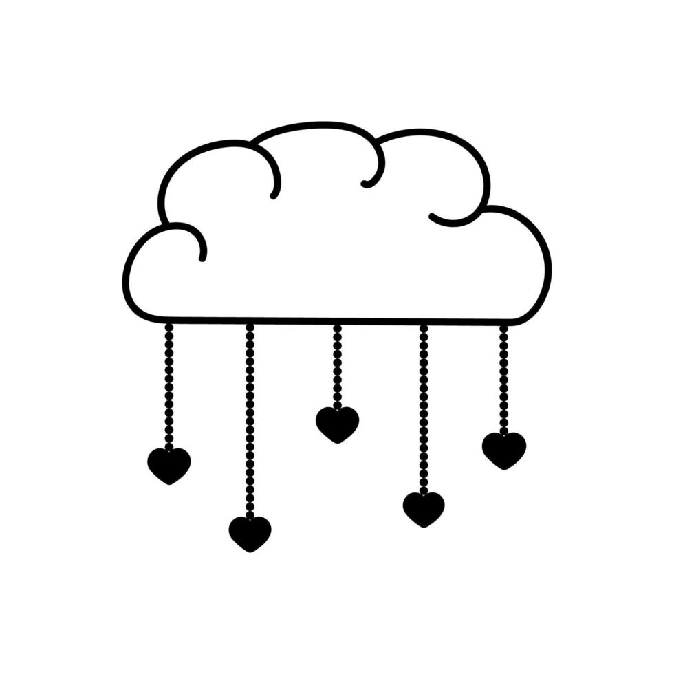 wolk met harten. vector