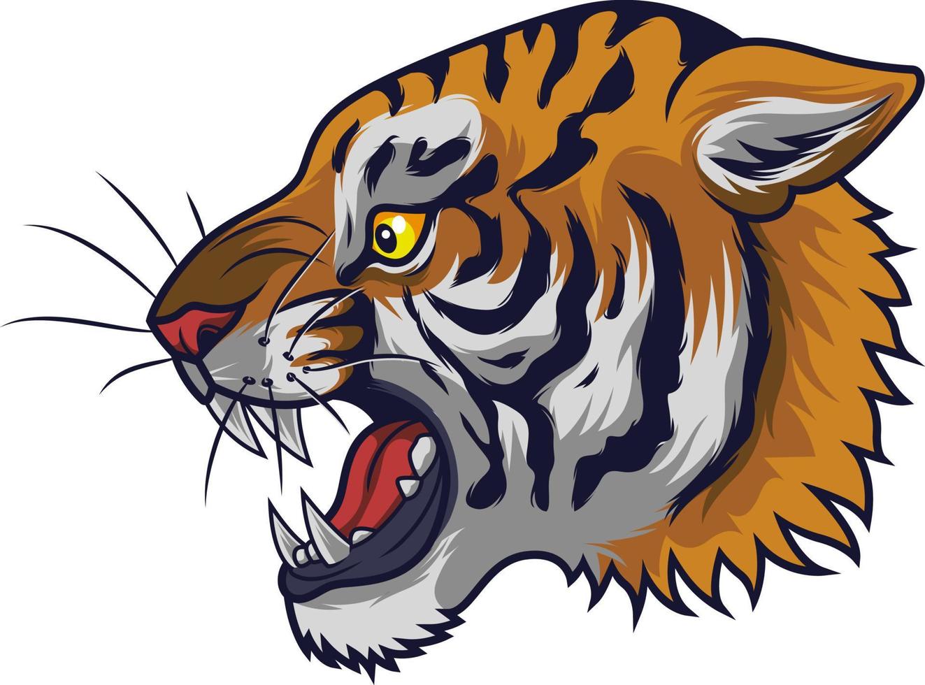 boze tijger hoofd mascotte vector