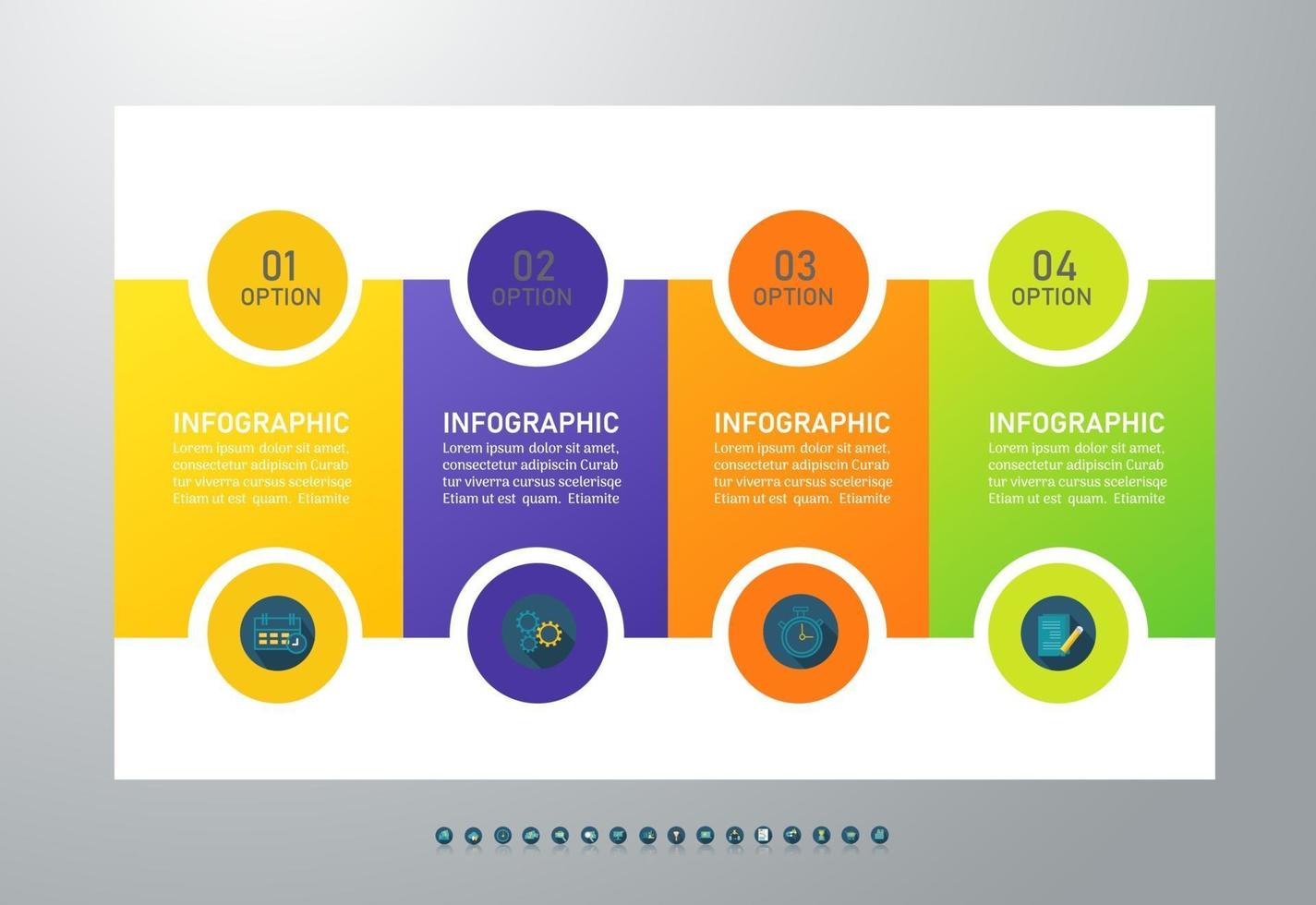 moderne infographic sjabloon met vier stappen vector