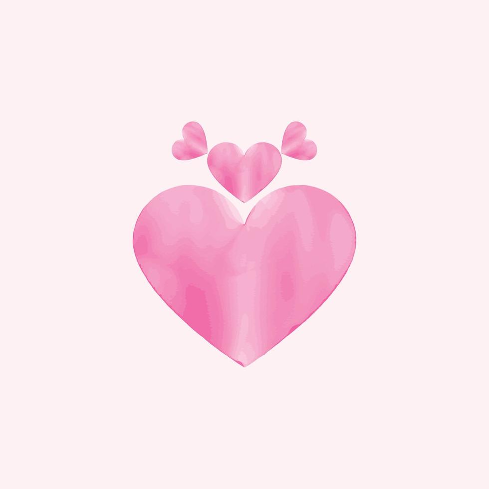 waterverf Valentijn hart ontwerp sjabloon vector
