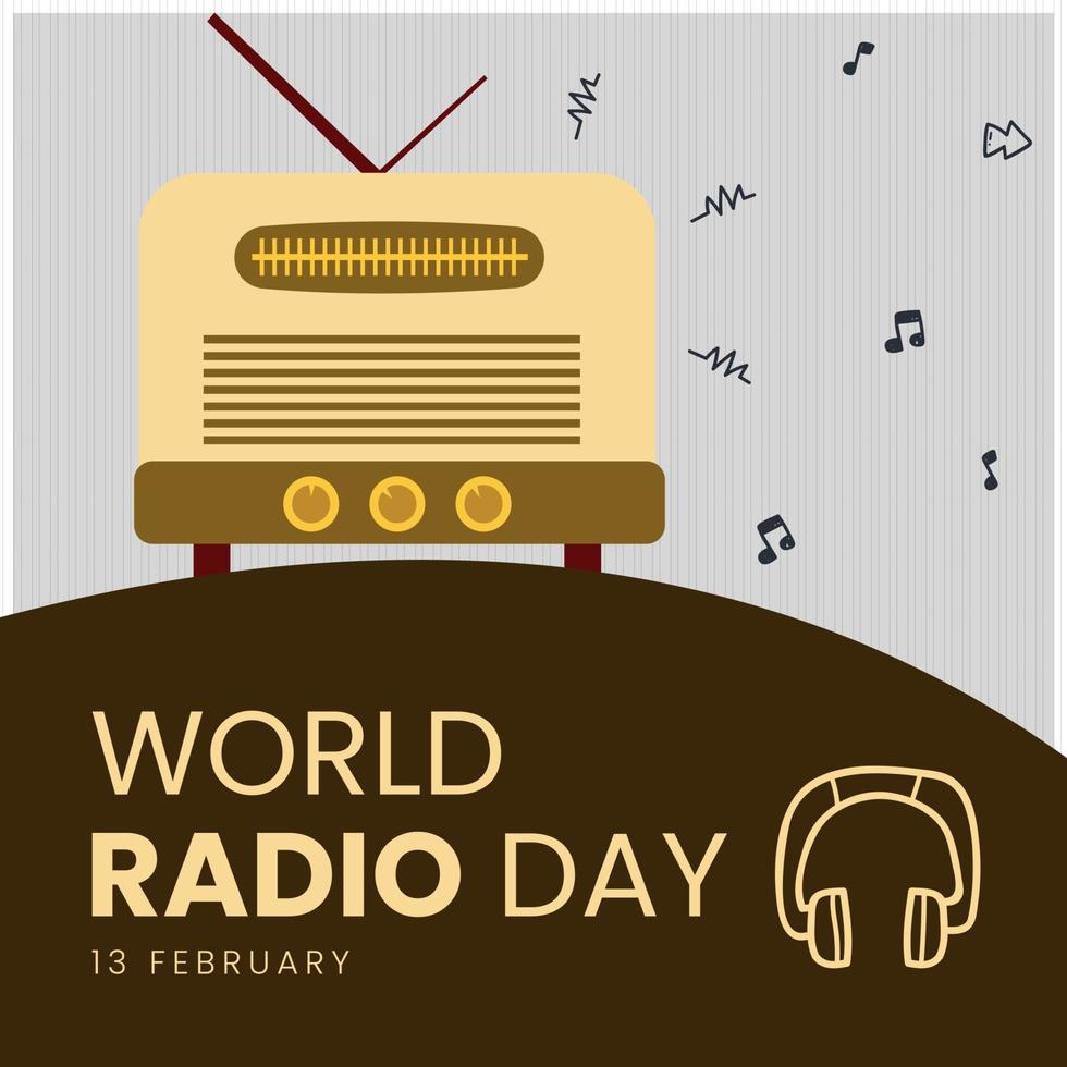 wereld radio dag creatief ontwerp. februari 13. Internationale radio dag creatief ontwerp.radio dag creatief ontwerp. vector, radio dag sjabloon, vector ontwerp.