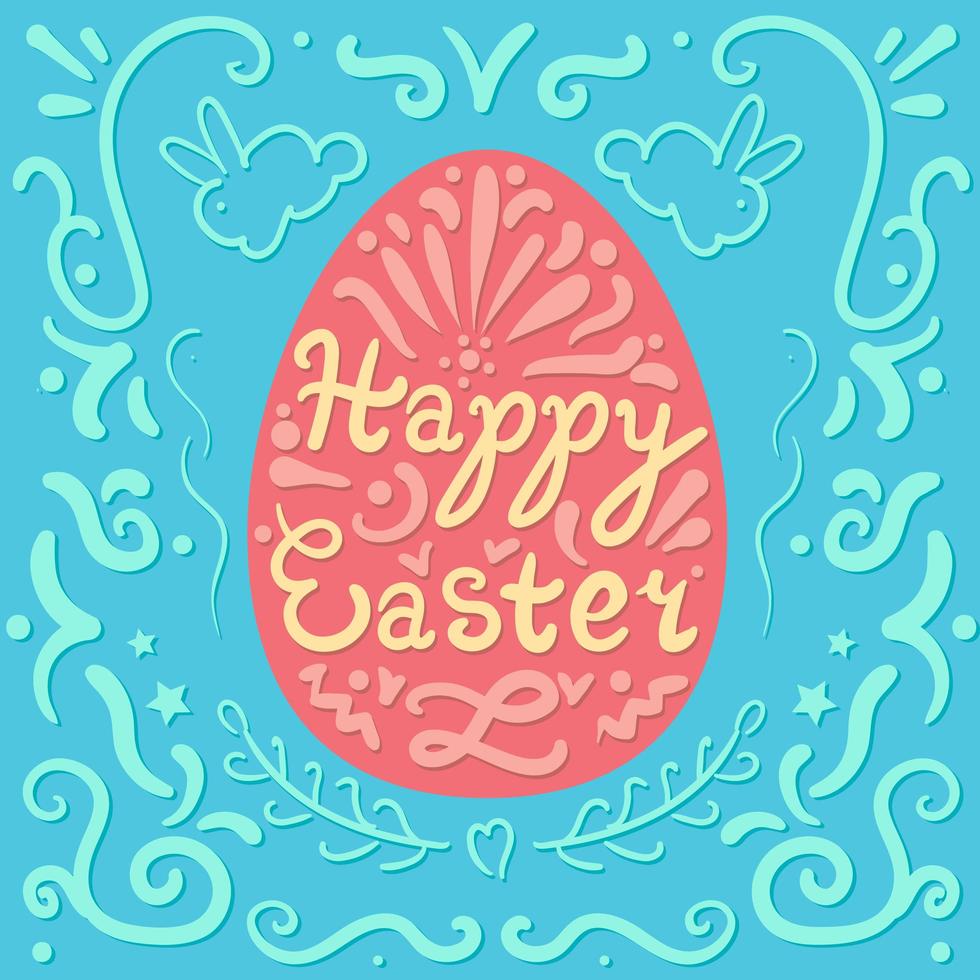 vintage happy easter belettering vector