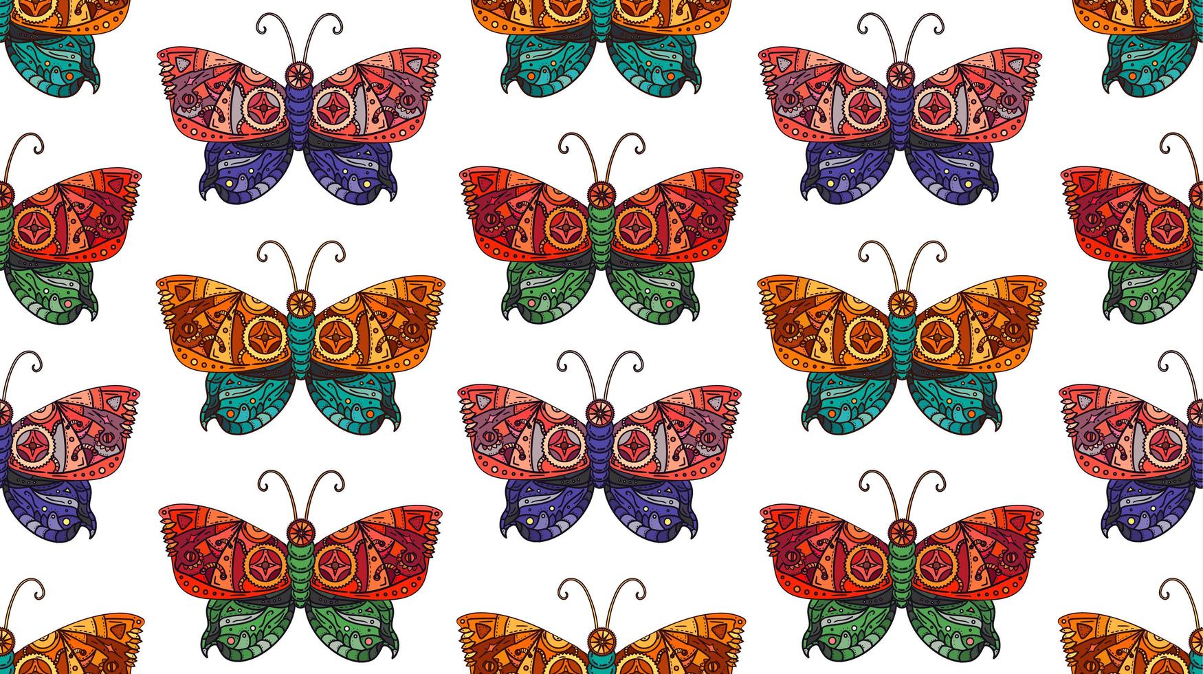 steampunk vlinder naadloze patroon vector