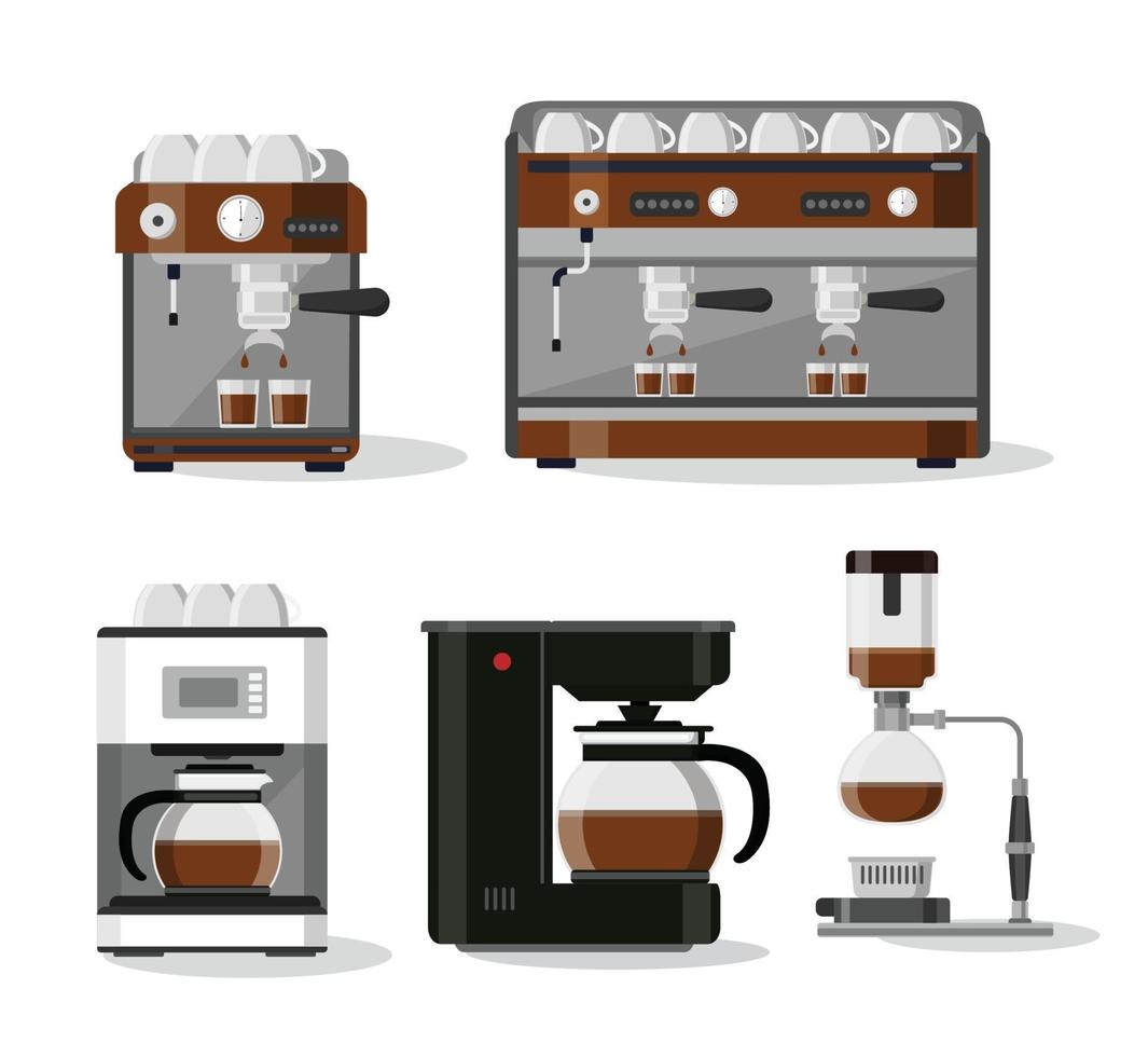 koffie- en espressomachineset vector