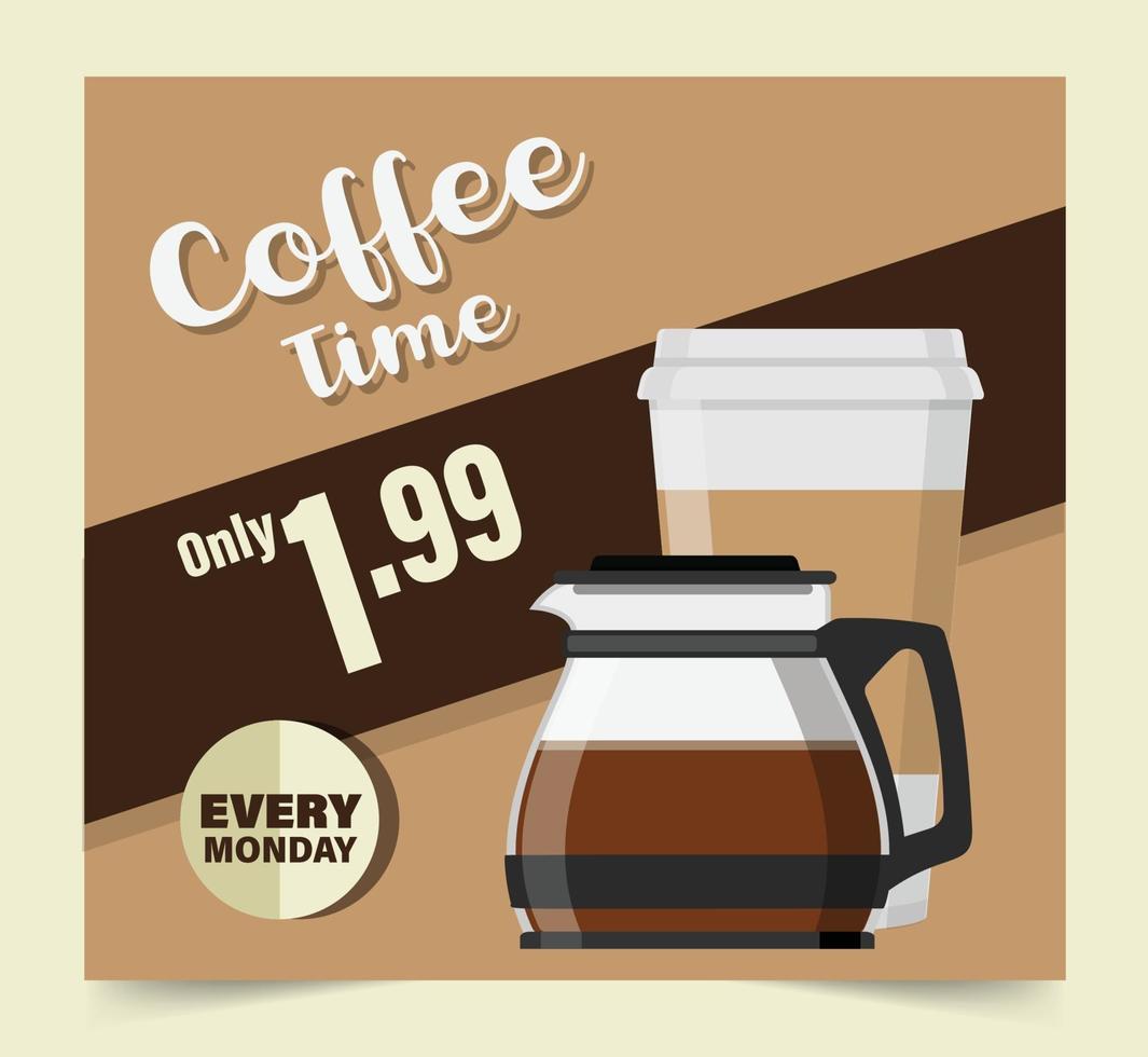 koffie tijd ontwerp vector