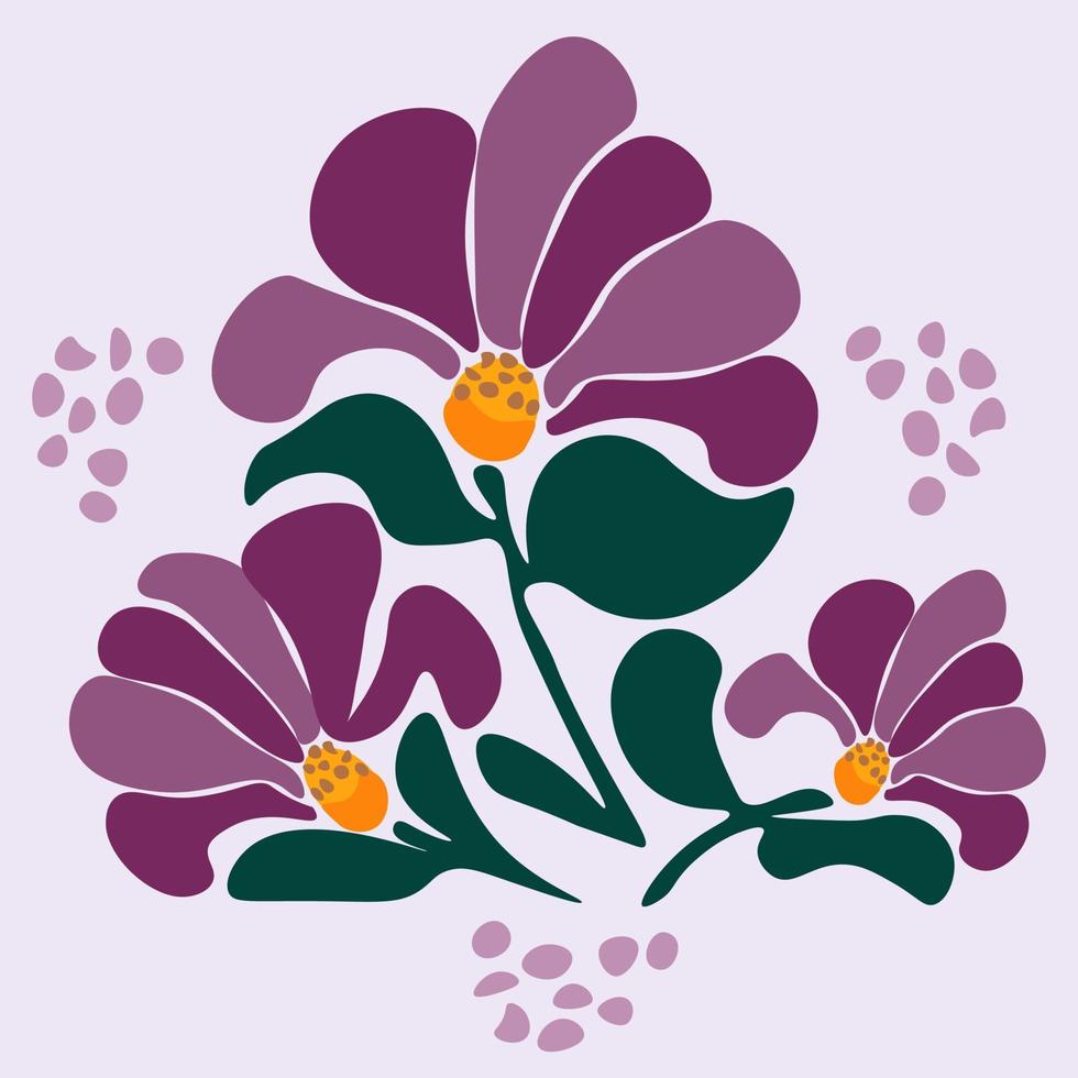 wilde bloemen kleurrijk , retro jaren 70 80s 90s , botanisch ontwerp ,bloemen illustratie , madeliefjes, lente tijd , bloemen decoratie . vector