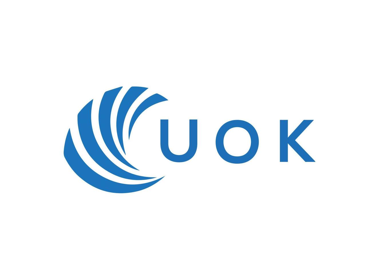 uok brief logo ontwerp Aan wit achtergrond. uok creatief cirkel brief logo concept. uok brief ontwerp. vector