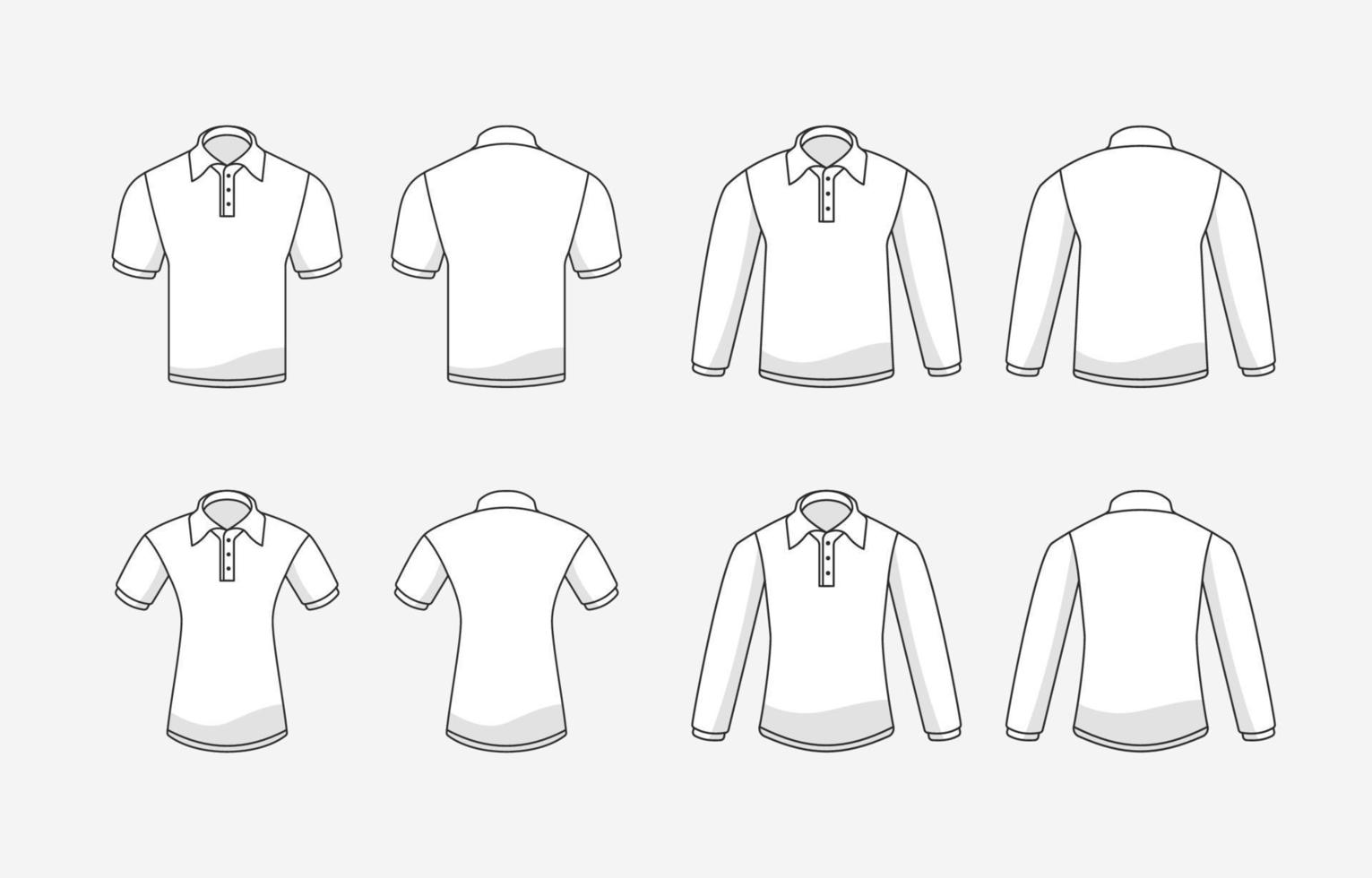 geschetst wit polo mockup vector