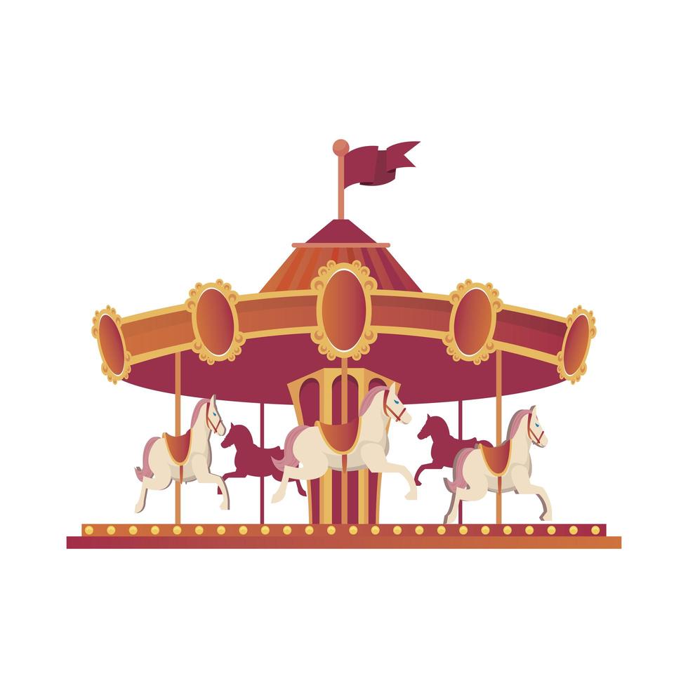 festival kermis carrousel entertainment pictogram vector