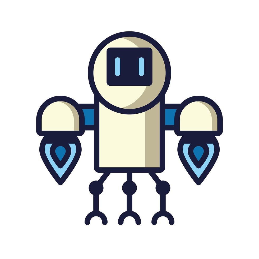 Humanoïde robot cyborg geïsoleerde pictogram vector