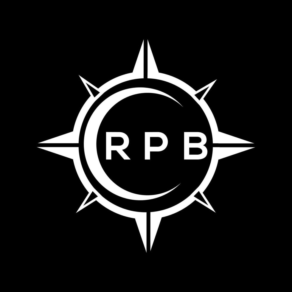rpb creatief initialen brief logo concept.rpb abstract technologie cirkel instelling logo ontwerp Aan zwart achtergrond. rpb creatief initialen brief logo concept. vector