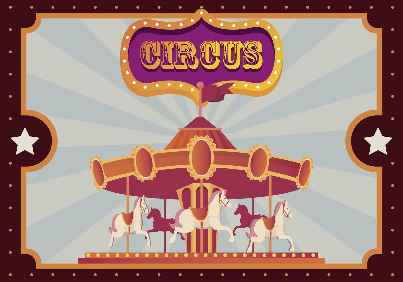 festival kermis carrousel met banner vector