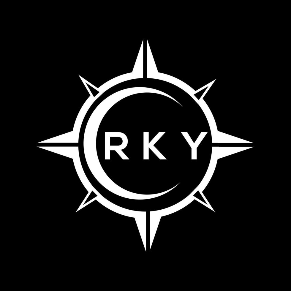 rky abstract technologie cirkel instelling logo ontwerp Aan zwart achtergrond. rky creatief initialen brief logo concept. vector