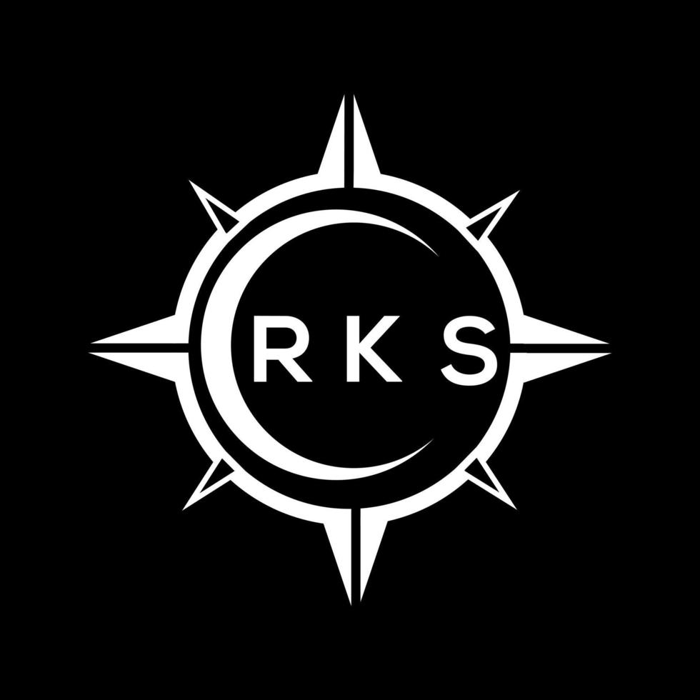 rks abstract technologie cirkel instelling logo ontwerp Aan zwart achtergrond. rks creatief initialen brief logo concept. vector