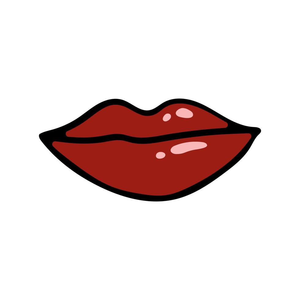 vector vrouw lippen hand- tekenen. isoleren lippen in tekening stijl.