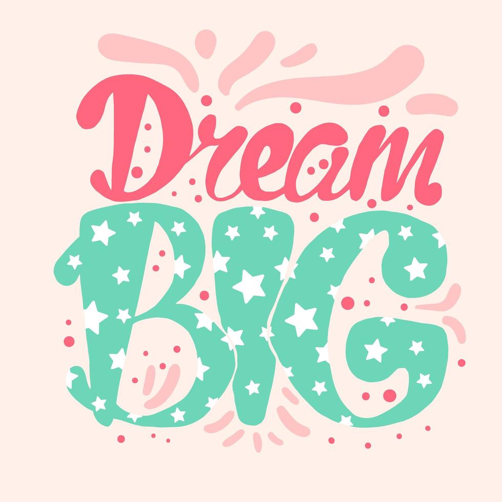 motivatie en droombelettering concept vector