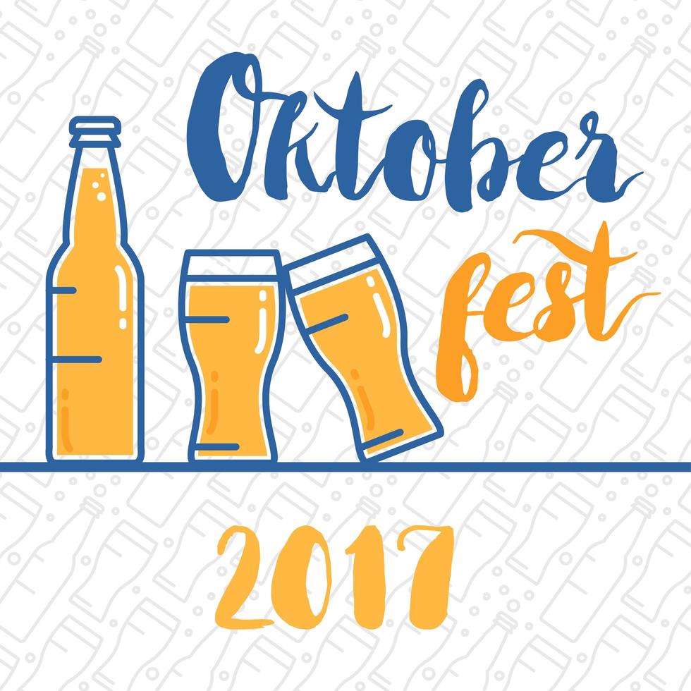 oktoberfest belettering badge vector