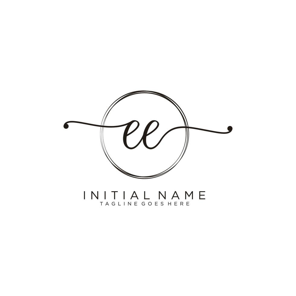 eerste ee vrouwelijk logo collecties sjabloon. handschrift logo van eerste handtekening, bruiloft, mode, juwelen, boetiek, bloemen en botanisch met creatief sjabloon voor ieder bedrijf of bedrijf. vector