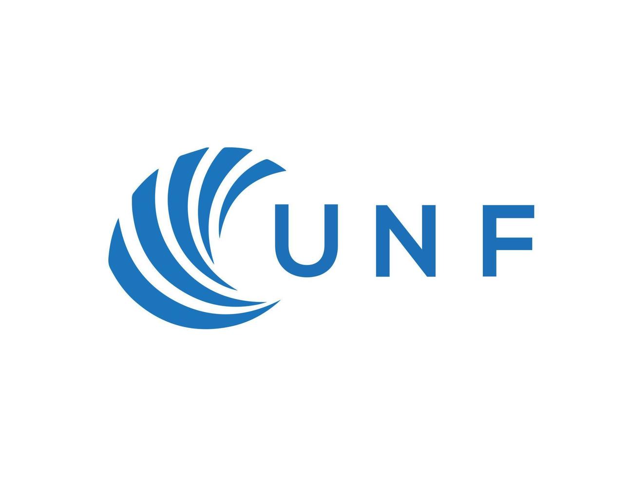 unf brief logo ontwerp Aan wit achtergrond. unf creatief cirkel brief logo concept. unf brief ontwerp. vector