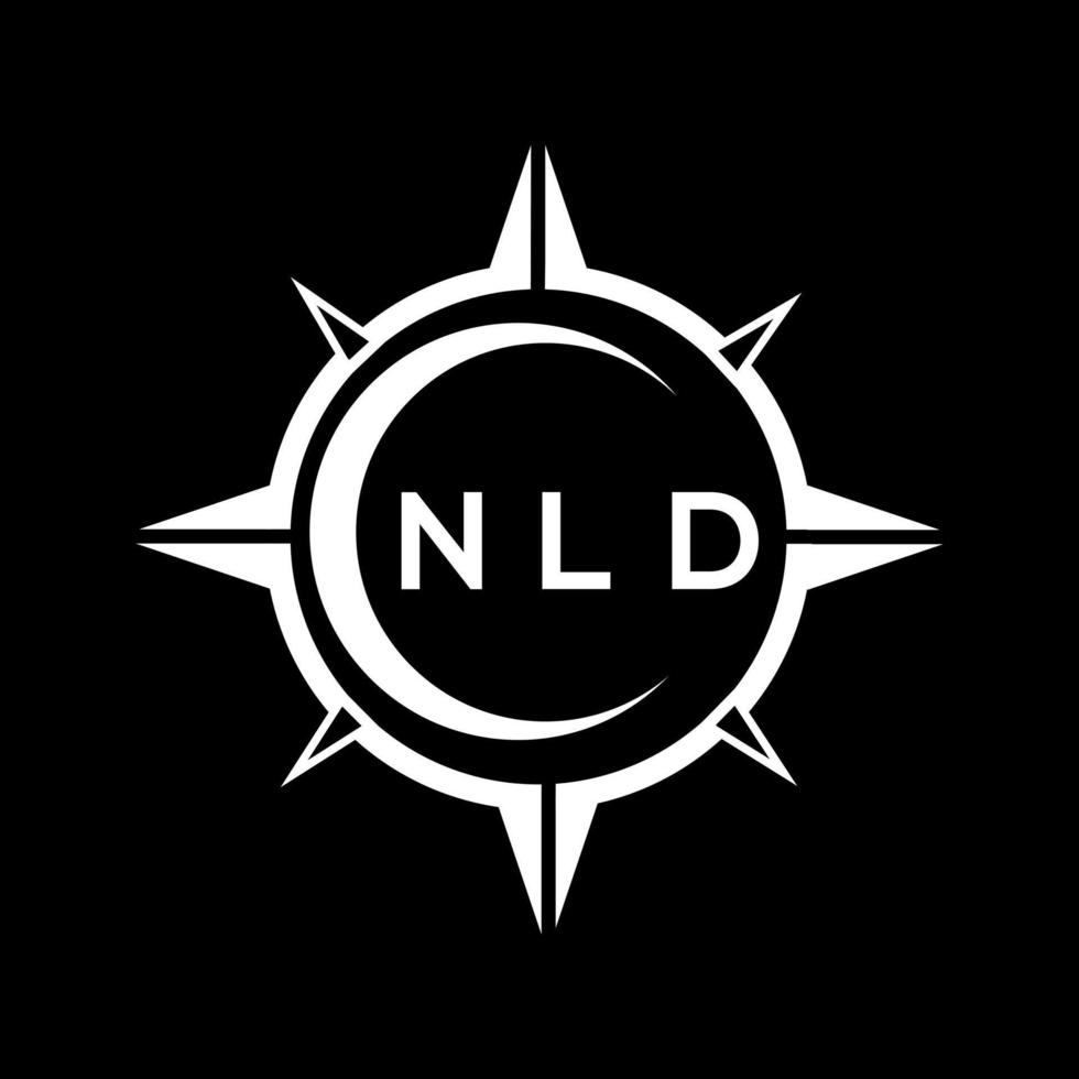 nld abstract monogram schild logo ontwerp Aan zwart achtergrond. nld creatief initialen brief logo. vector