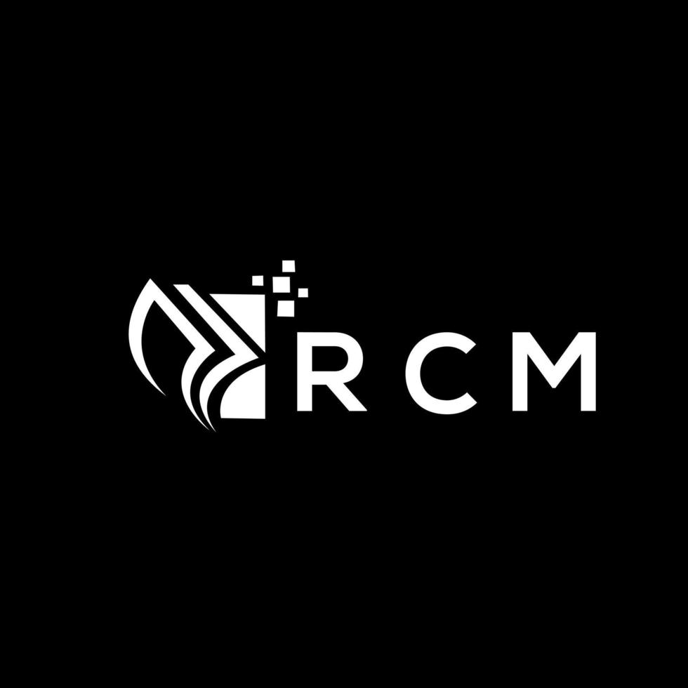 rcm credit reparatie accounting logo ontwerp Aan zwart achtergrond. rcm creatief initialen groei diagram brief logo concept. rcm bedrijf financiën logo ontwerp. vector