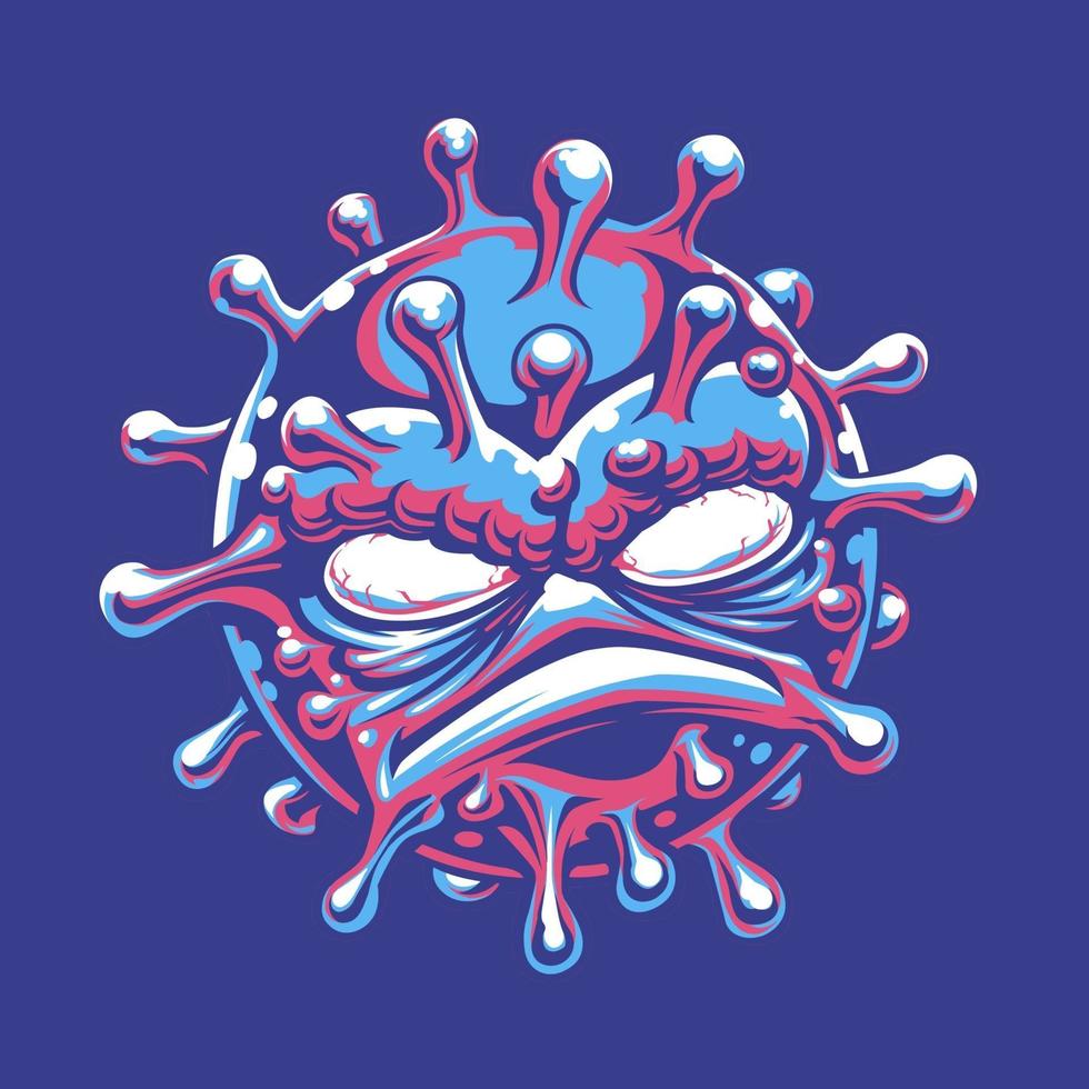 coronavirus monster molecuul kunst vector